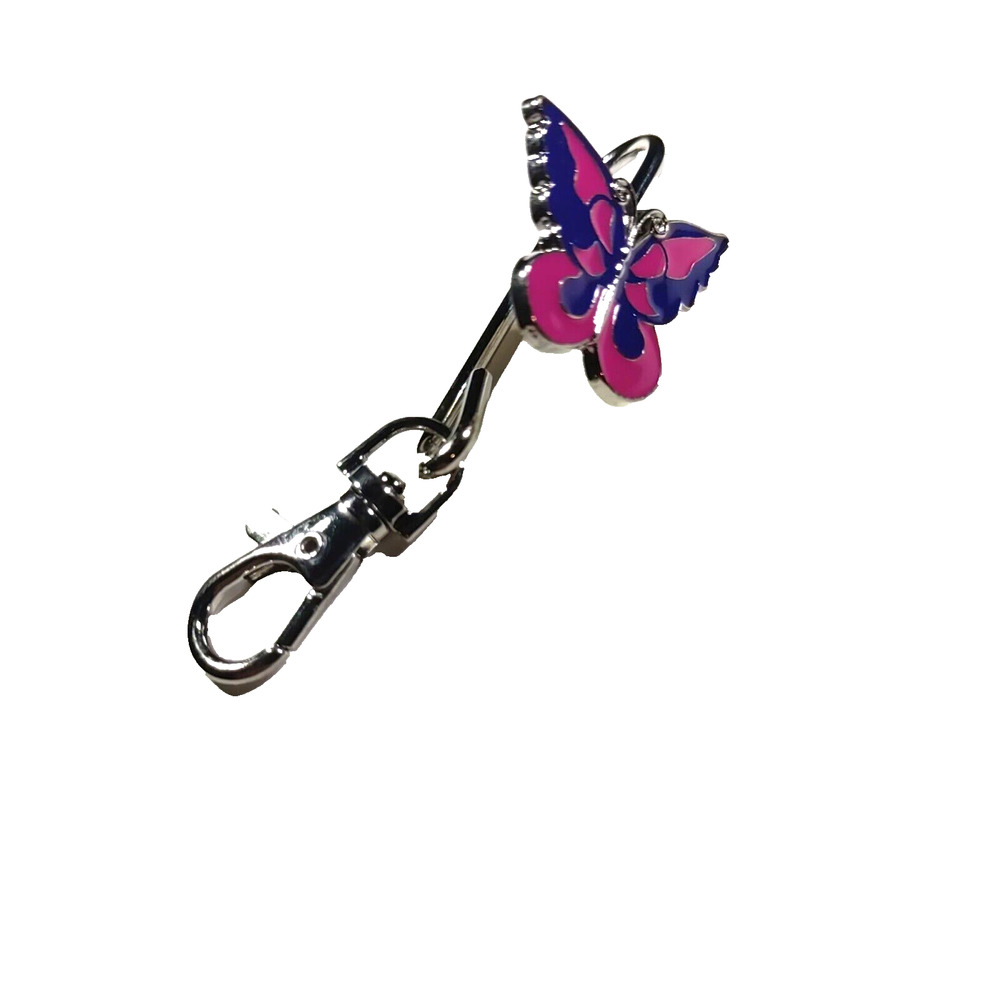 Butterfly Purse Saver Purple Blue Keychain Clip
